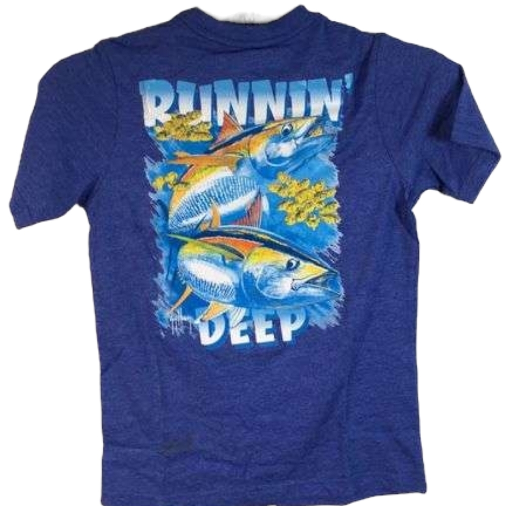 NWT Guy Harvey Runnin' Deep Tee T Shirt sz Boys 6 7 Medium